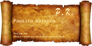 Pastila Koletta névjegykártya